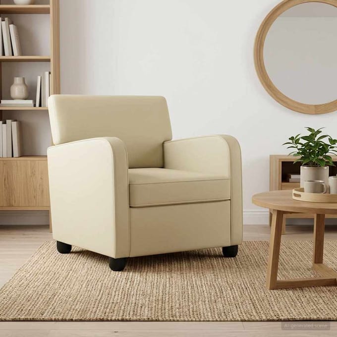 vidaXL - Fauteuil - Crèmekleurig - Kunstleer