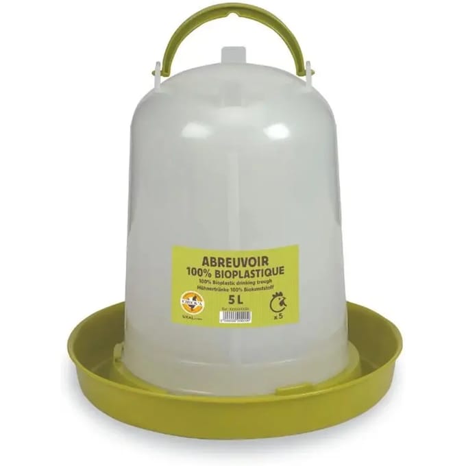 Bioplastic drinker for poultry Chick'A