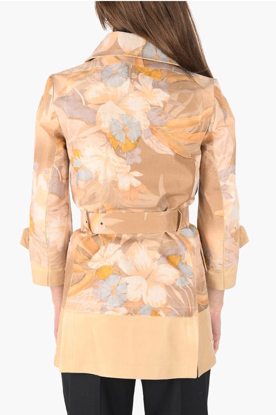 MM0 leren details blazer met riem in roze
