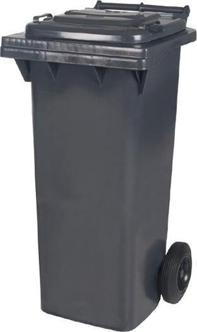 2-wiel afvalcontainer - 80 liter - grijs