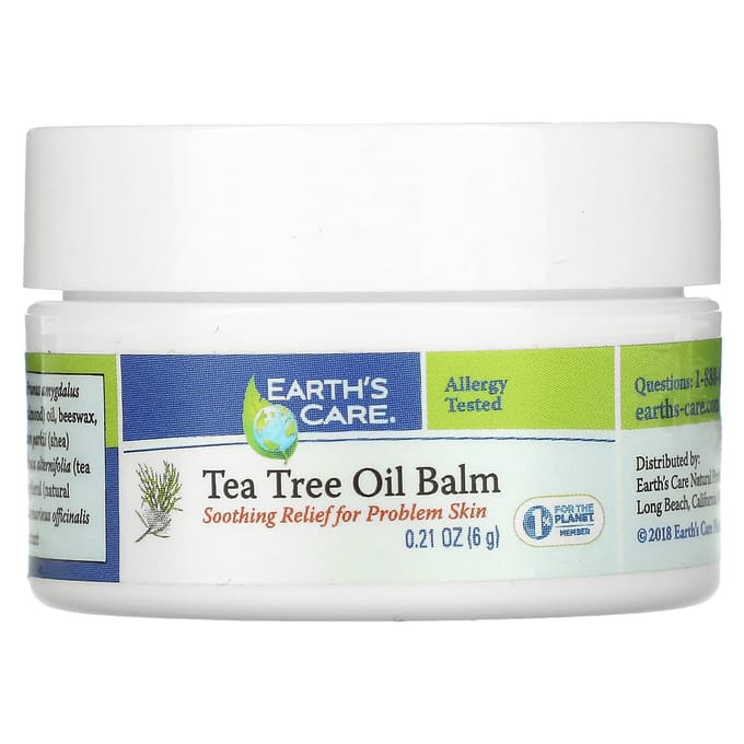 Earth's Care, Tea Tree Oil Balm, 0.12 oz (3.4 g) blue