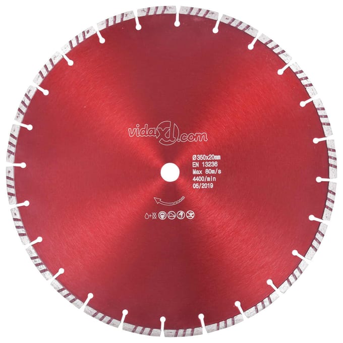 vidaXL Diamantzaagblad met turbo 350 mm staal