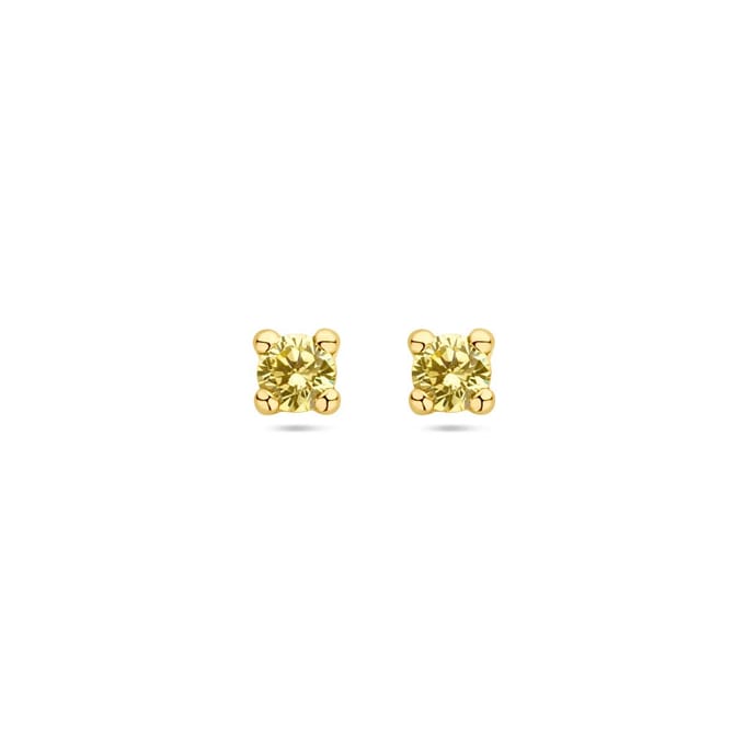 Oorknoppen Synth. Peridot 14K Geelgoud