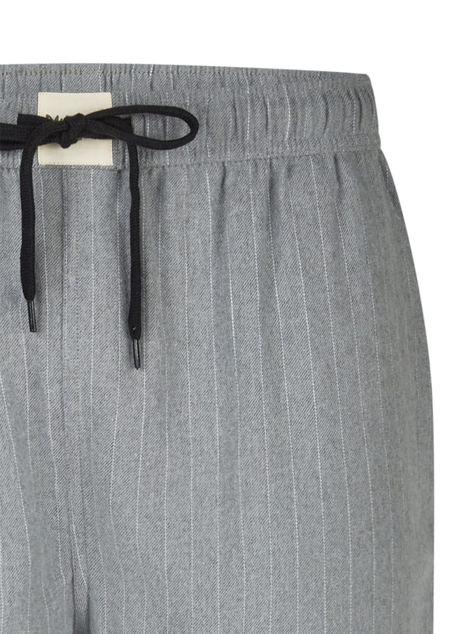 Phil & Co Heren Pyjamabroek Lang Flanel Gestreept Grijs - Maat XXL