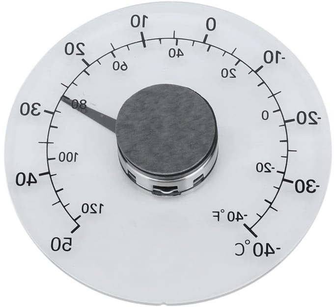 Raamthermometer - Buitenthermometer - Temperatuur meten - Zelfklevend transparant ontwerp - 11 cm diameter