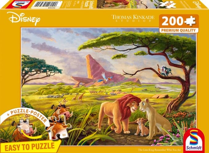 Schmidt puzzel - Thomas Kinkade Studios - Disney, Lion King, 200 stukjes - Legpuzzel