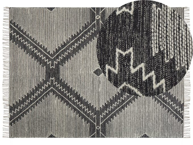 ARBAA - Laagpolig vloerkleed - Gebroken wit - 160 x 230 cm - Katoen