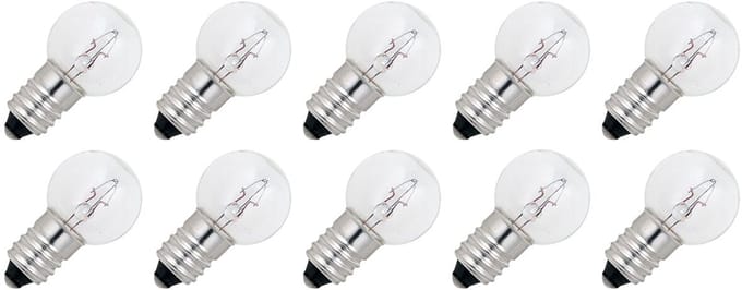 Signaallamp E10 12V 5W - 416 mAh - 10 stuks - G18 Gloeilamp Ø18mm - 32mm - 2500K - Dimbaar