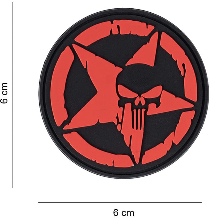Embleem 3D PVC Punisher allied star rood #17060
