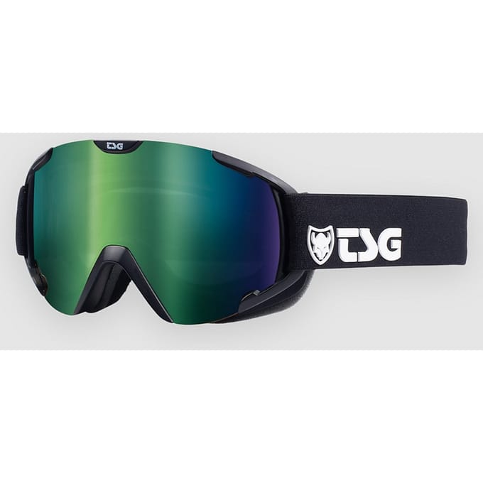 TSG Expect 2.0 Solid Black-Green Goggle zwart