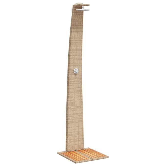 vidaXL - Buitendouche - 55x60x224 - cm - poly - rattan - en - acaciahout - beige