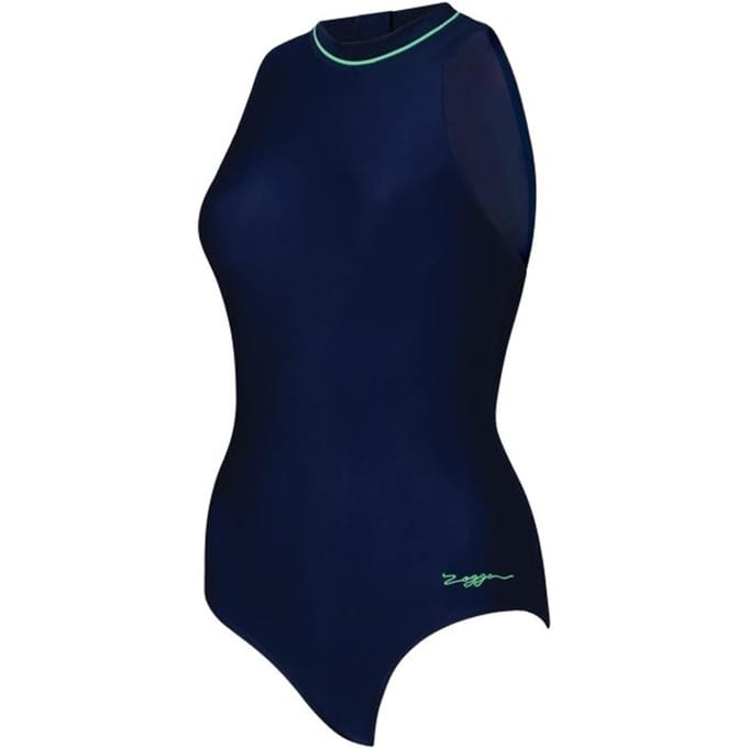 Zoggs Dames/Dames ééndelig zwempak met rits (Marine)