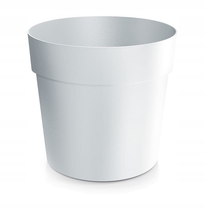 Prosperplast Grower Serie - Klassieke Kunststof Bloempot - Rond - Wit - 17,9 cm