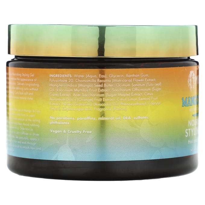 Mielle, Gel coiffant nourrissant, mangue et basilic, 340 g (12 oz) black