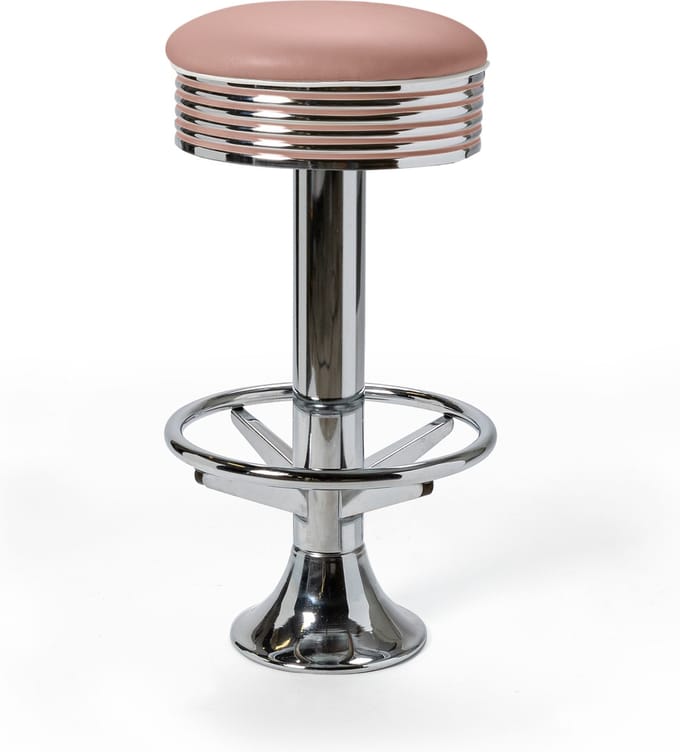 Bel Air Retro Barkruk BS-27 Footring Dusty Rose