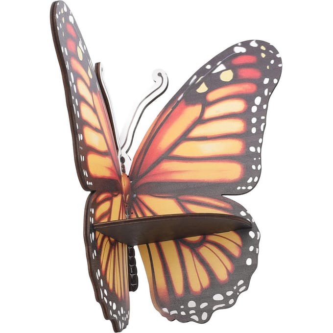 Étagère d'angle papillon, présentoir esthétique, étagère de rangement murale multifonctionnelle en bois en forme de papillon pour