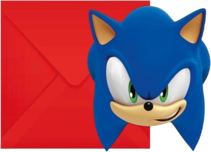 Uitnodigingskaarten - Sonic - 6 stuks