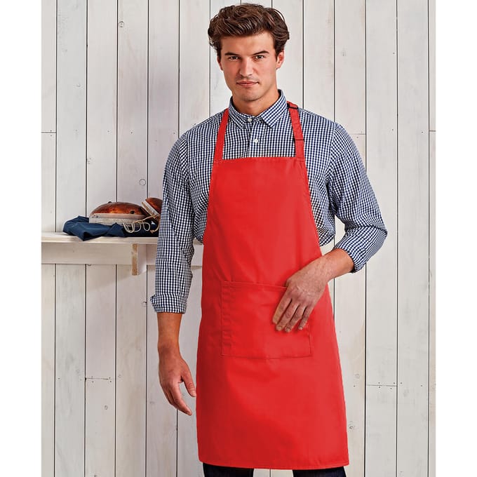 Premier Dames/Dames Kleuren Bipschort Met Zak / Werkkleding (Aardbeienrood)
