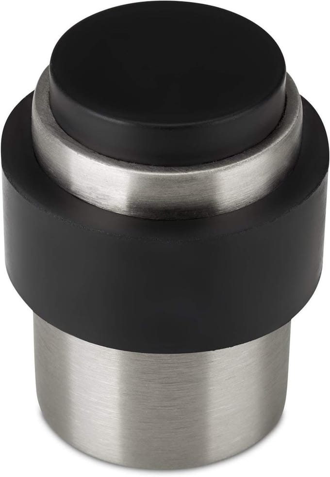 Deurstopper Set - Wandbeschermer - Voorkom Schade - Echt RVS Geborsteld - 3 Stuks Ø 35 mm - Zwart