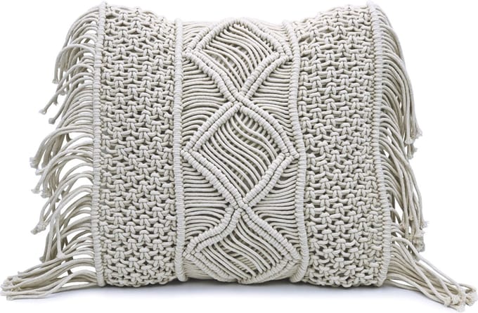 Lavandoux - Macramé Kussen - Bohemian - 40x40 cm - Crème