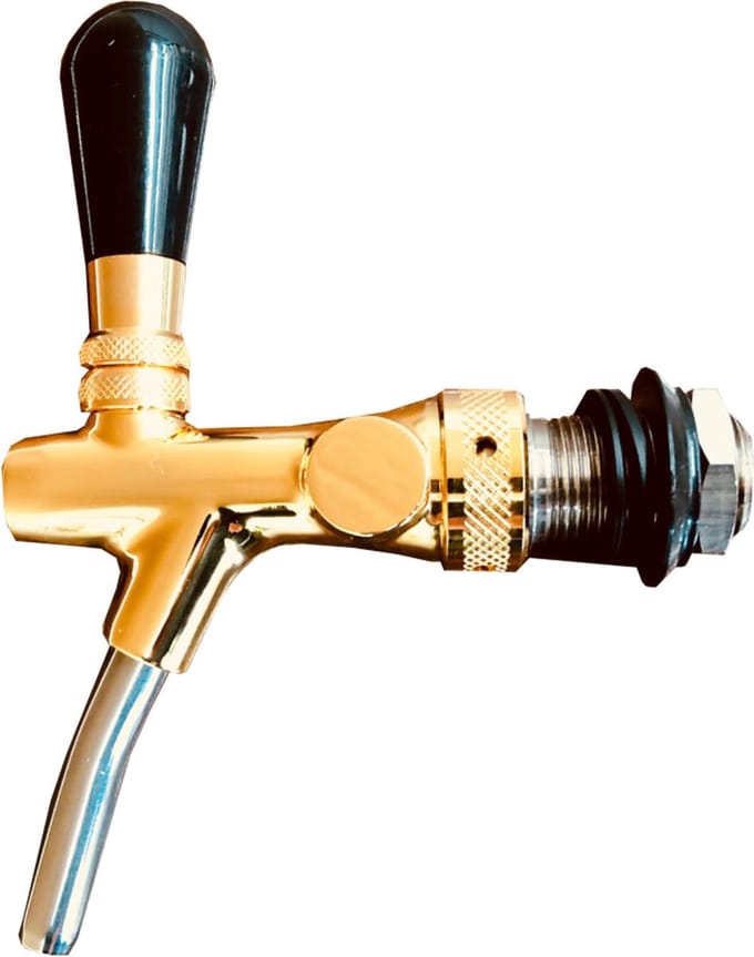 Tapkraan, bierkraan - verguld, zelfsluitend