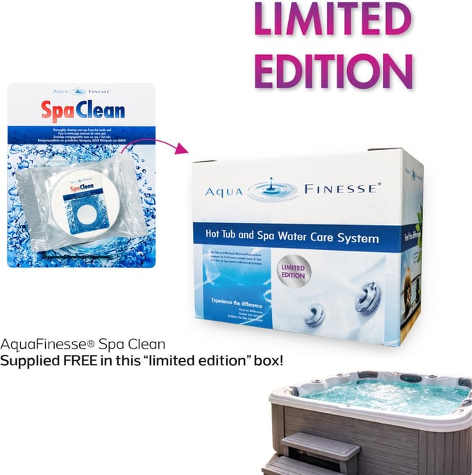 Aquafinesse spa actie : gratis Spa Clean tablet ! Limited edition.