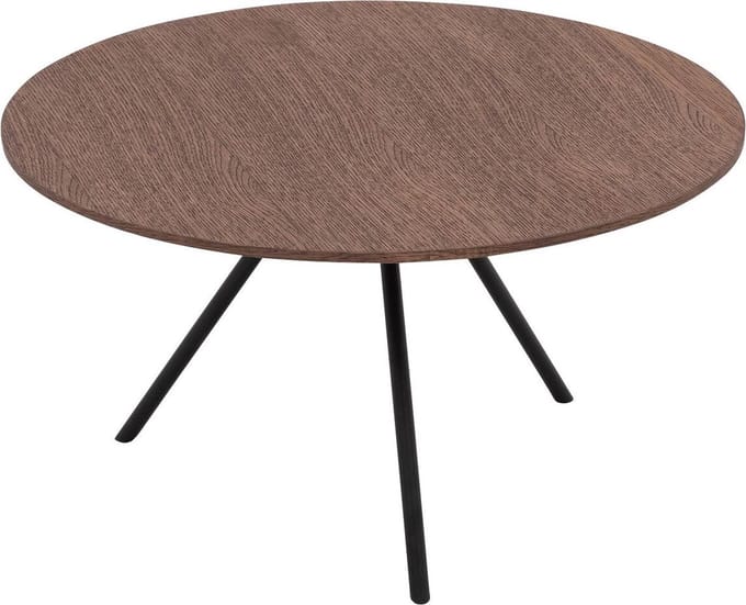 Goossens Bo Salontafel - Hout - 60 x 36 x 60 cm - Rond - donker bruin