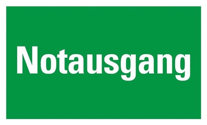 Pickup kunststoff Schild 33x20 cm SK NOTAUSGANG