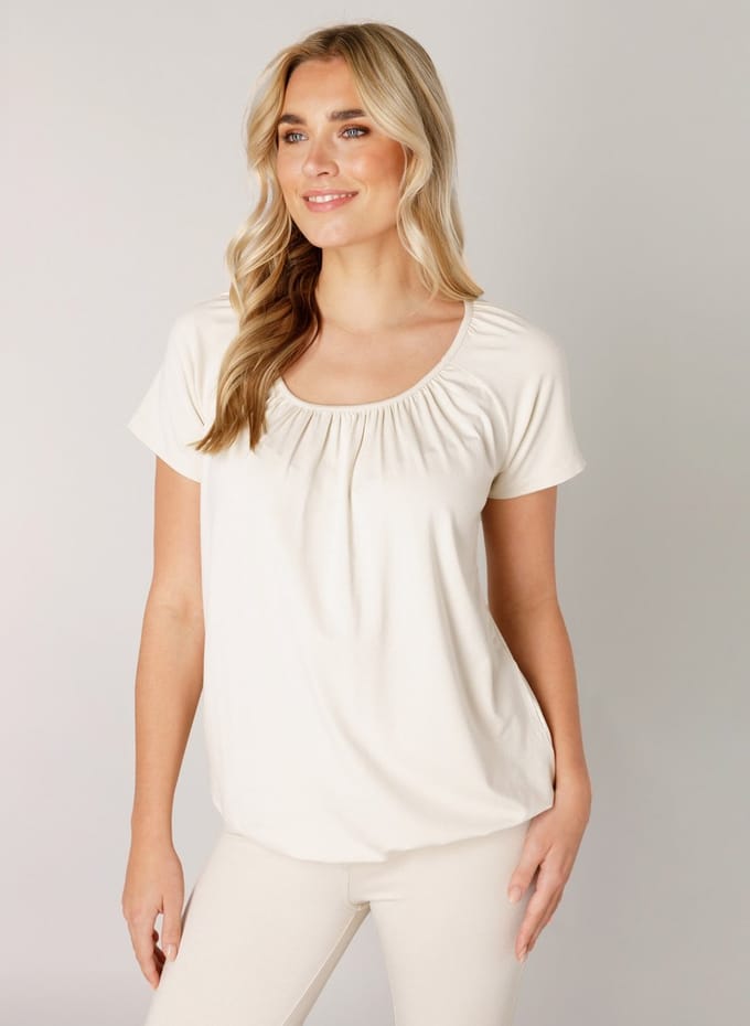 BASE LEVEL Yona Jersey Shirt - Light Beige - maat 36