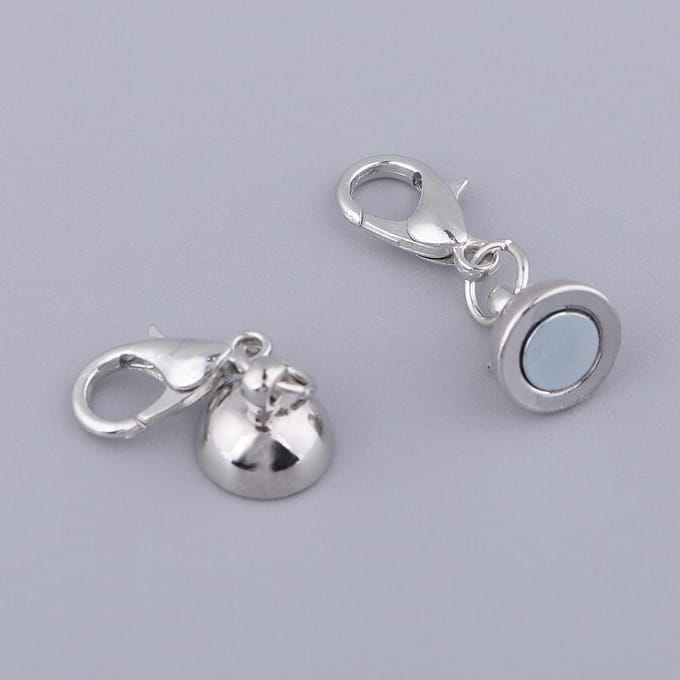 5 sets DIY sieraden maken bal magnetische sluitingen connector met karabijnsluiting 97x5mm veelkleurig