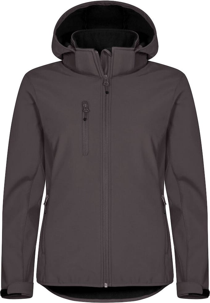 Clique Softshell jas met Capuchon Basic Dames - Donkergrijs - Maat XXL/44
