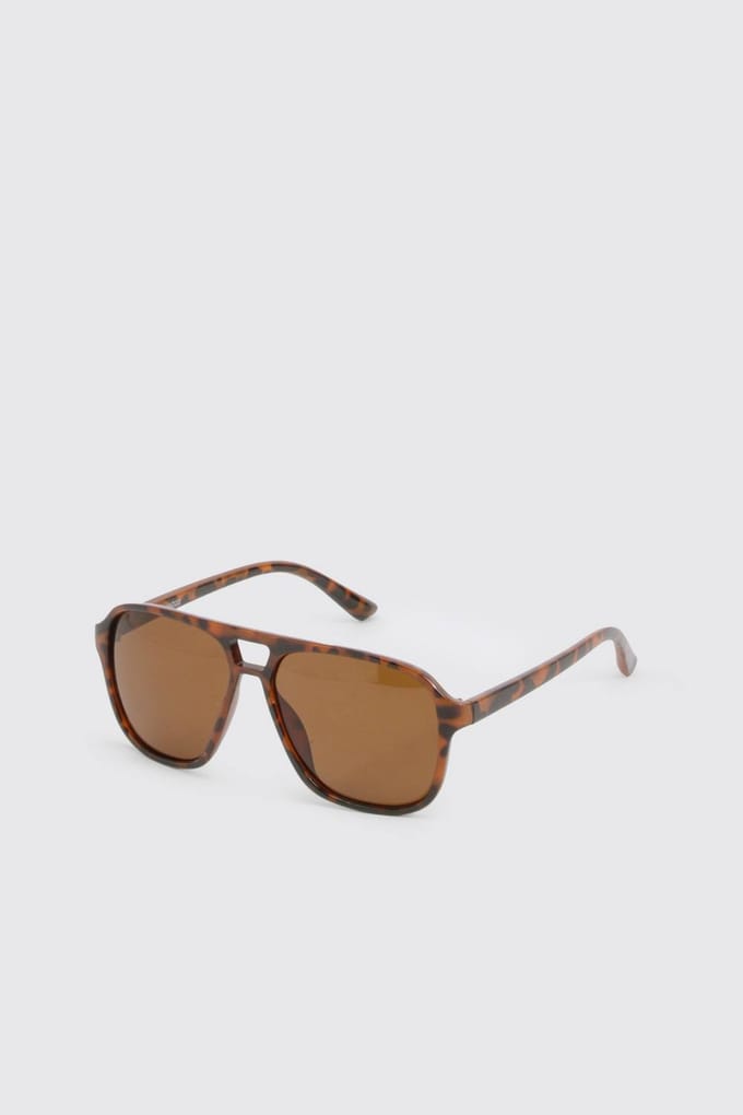 boohoo Dames Oversized Retro Piloten Zonnebril | Brown