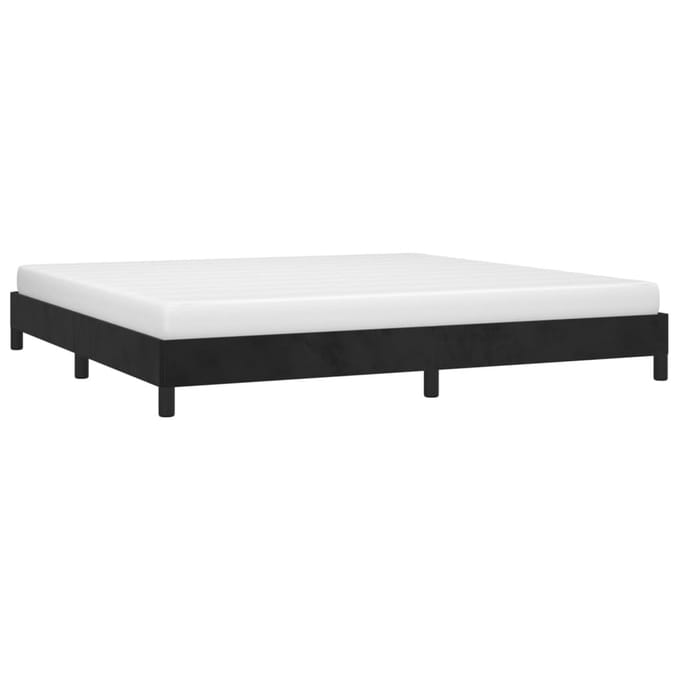 vidaXL - Bedframe - zonder - matras - 200x200 - cm - fluweel - zwart