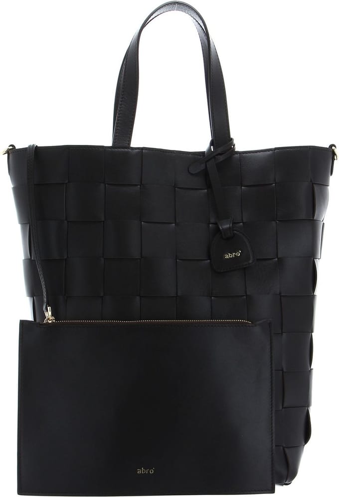 abro Leren Schoudertas Leather Artemide Shopper Chessboard Dark Brown Bruine