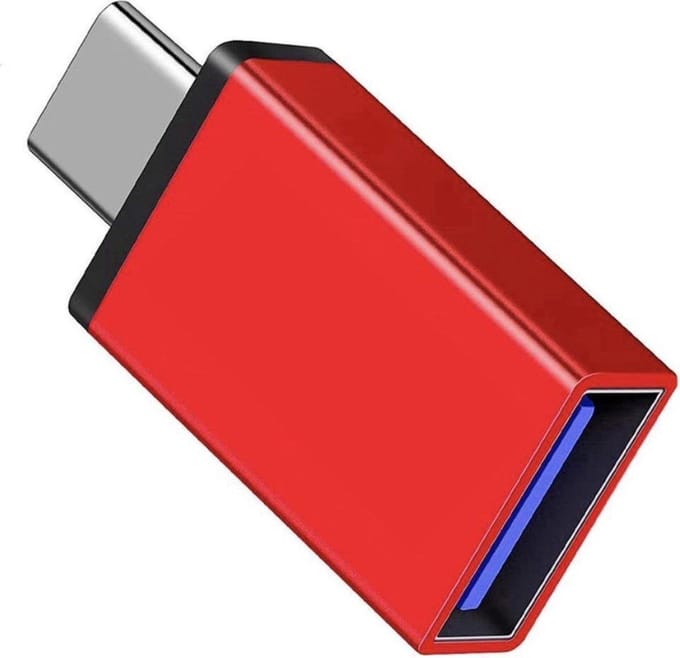 USB C naar USB Adapter - USB-C naar USB convertor - opzetstuk - USB 3.1 to USB C HUB - pc - laptop - USB C naar USB A female - telefoon - adapter - Rood