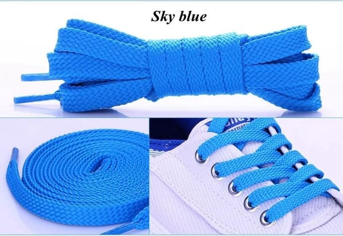 Schoenveters | plat | 100cm | sky blue