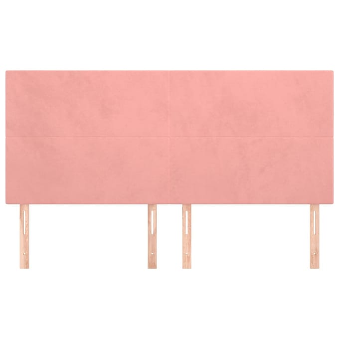 vidaXL - Hoofdbord - roze - 180x5x118/128 - cm - fluweel