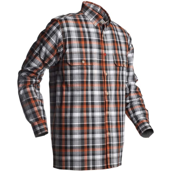 Husqvarna blouse grijs-oranje katoen  m