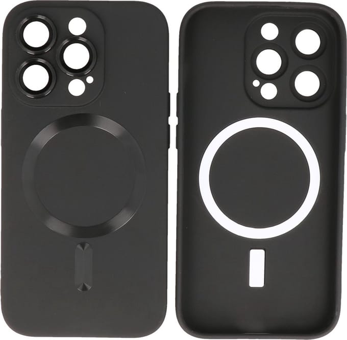 MagSafe Hoesje - Backcover met Camera Beschermer voor de iPhone 14 Pro Max - Zwart