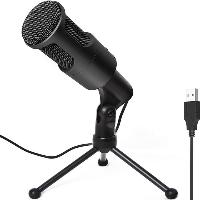 USB Condensator Microfoon voor Streaming en Gaming - Met Opvouwbaar Statief