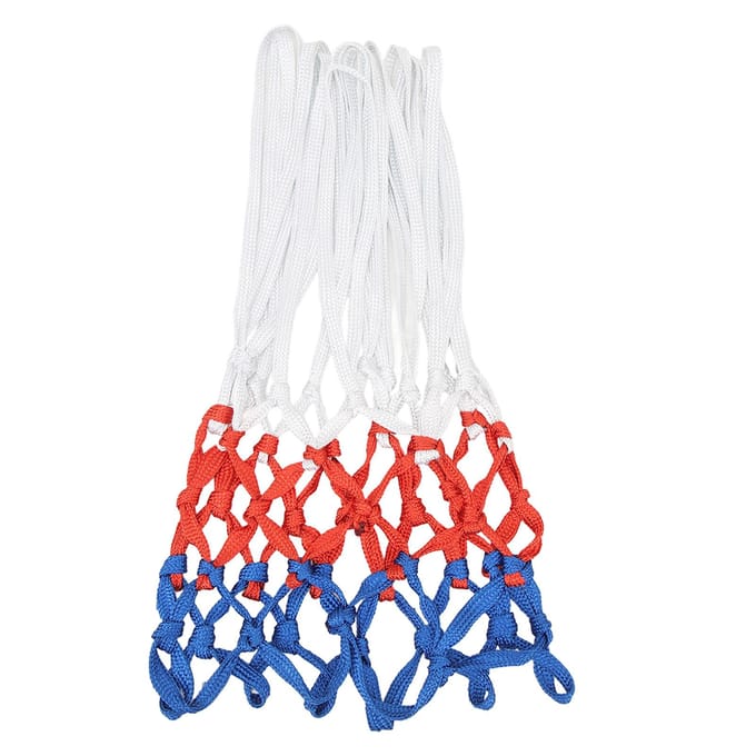 2 stuks Heavy Duty Basketbalnet Vervanging Wit Rood Blauw Kleur Splicing Basketbalring Net white