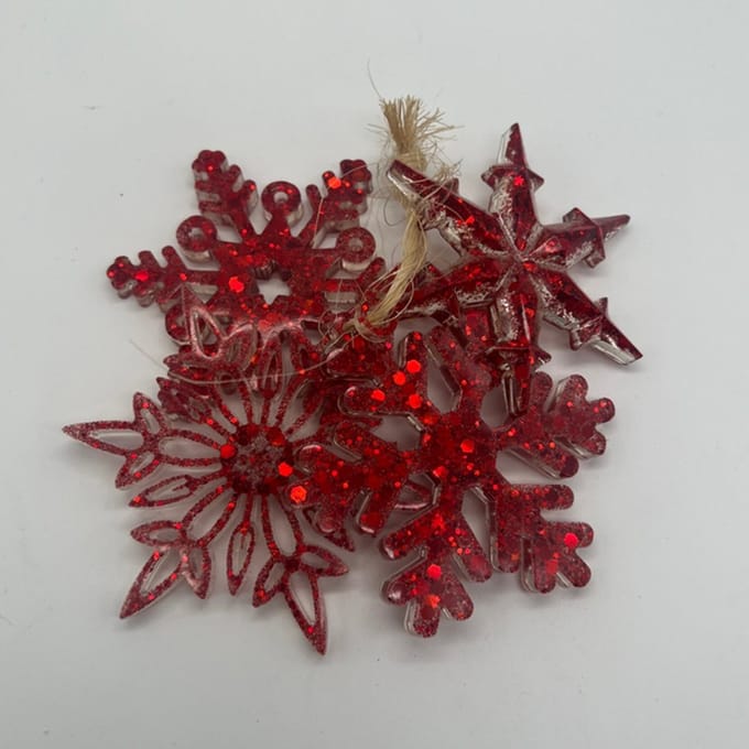 Kersthangers - Kersthanger set van 4 - glanzend rood