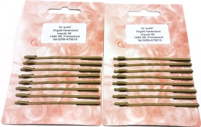 Rojafit Professionele Schuifspeldjes - 6,35 cm - 2 kaartjes a 8 stuks - Blond