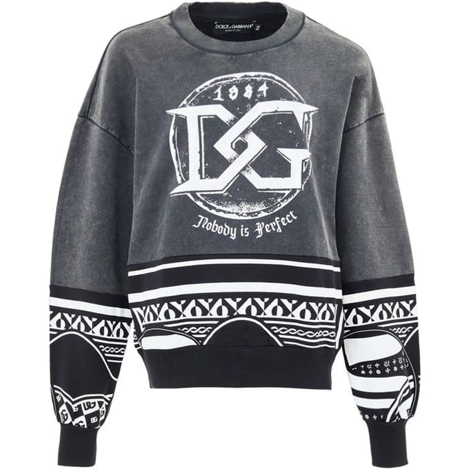 Black Delavie sweatshirt met 'Nobody is Perfect' print Dolce & Gabbana