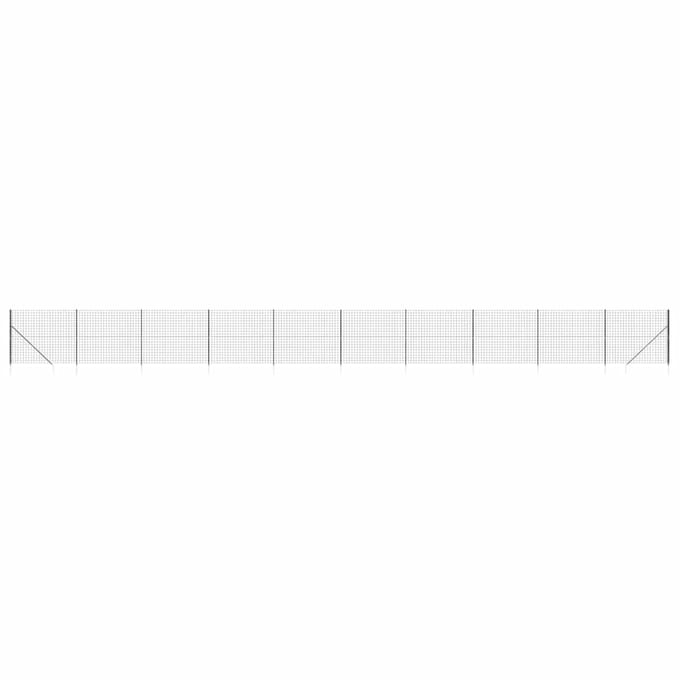 vidaXL - Draadgaashek - met - grondankers - 1,4x25 - m - antracietkleurig