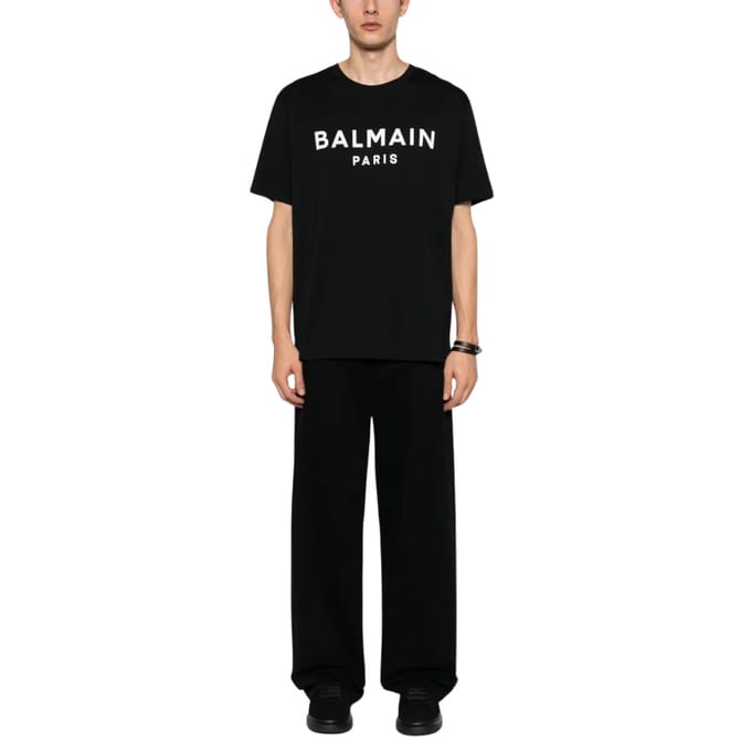 Balmain Paris Bold Brand Logo Zwart T-shirt