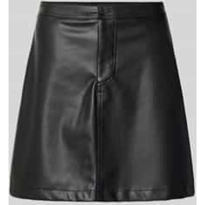 Tom Tailor Denim - Minirok in lederlook - Maat XS - deep black