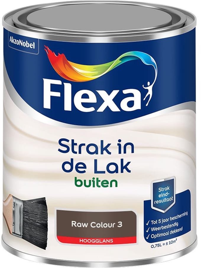 Flexa - Strak In De Lak Buitenlak Hoogglans - Raw Colour 3 - Mengverf - 750 Ml