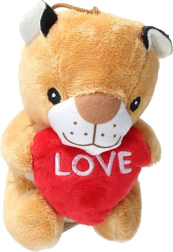 Pluche Knuffel beertje met Hart Love - Knuffelbeer - Valentijnsdag Moederdag cadeau - 15cm