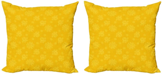 ABAKUHAUS Gele Kussenhoes Set 2x60x60 – Dubbelzijdig bedrukt – Rits